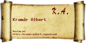 Kramár Albert névjegykártya