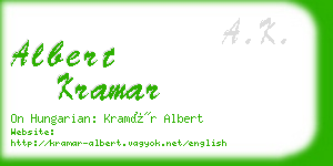 albert kramar business card